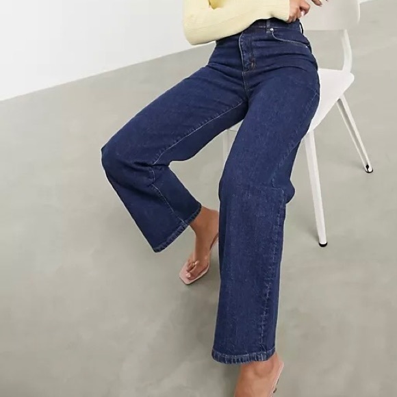 ASOS Design high rise wide leg Jean in vintage indigo 💫 slight stretch 🧿 - Picture 2 of 13
